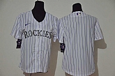 Youth Rockies Blank White Cool Base Jersey,baseball caps,new era cap wholesale,wholesale hats